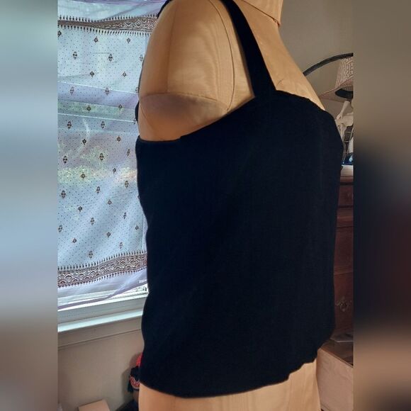 Vintage Albert Nipon Black Velvet Top Semi Crop Style  Vintage Sz 10 - Picture 1 of 9